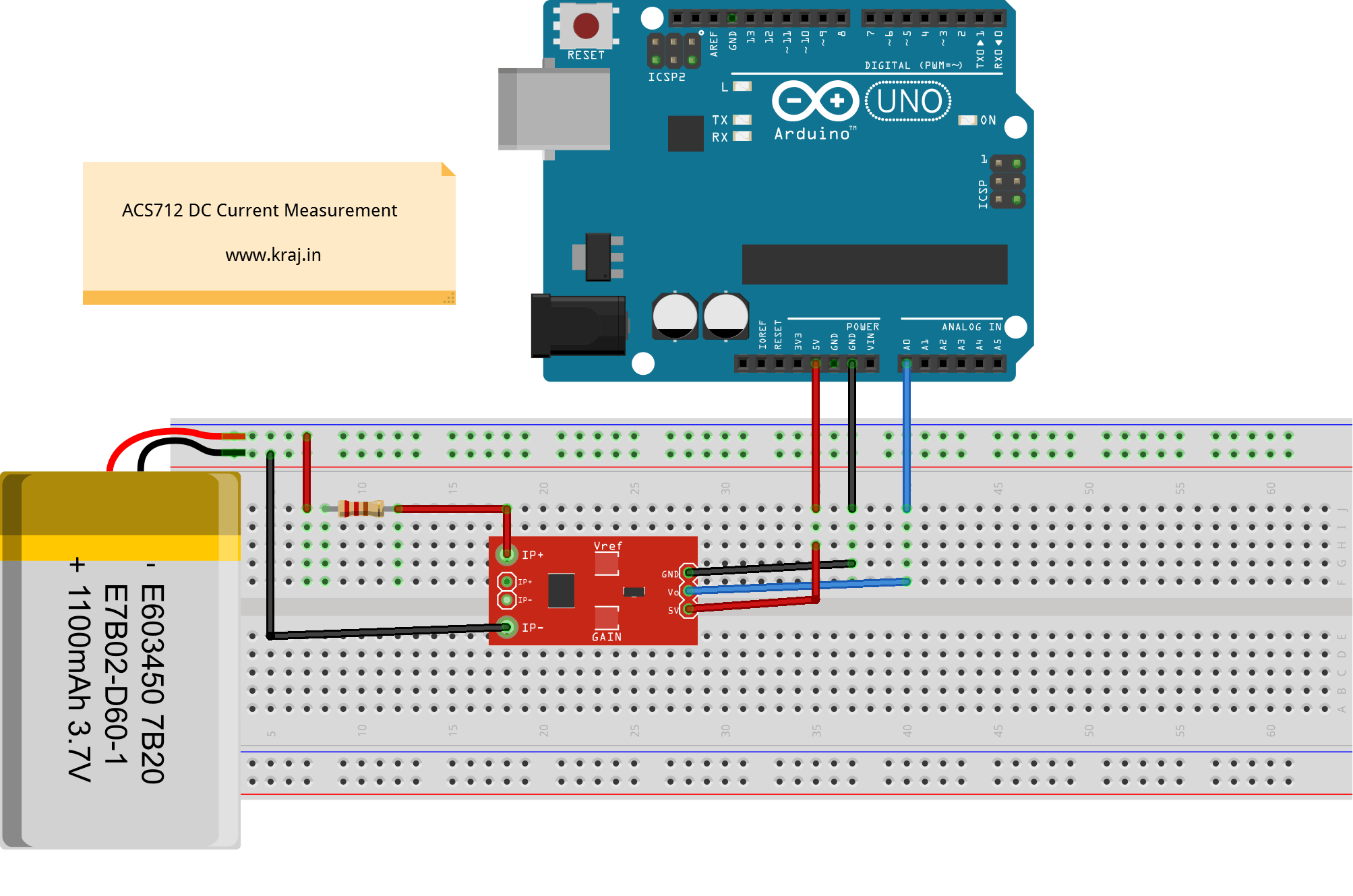 Arduino Acs712 Dc Current Measurement Kraj